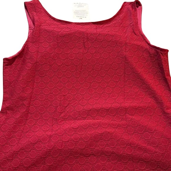 KIRUNDO Womens Eyelet High Neck Tank Top Sleeveless Blouse Deep Pink. Size Small - Picture 5 of 5